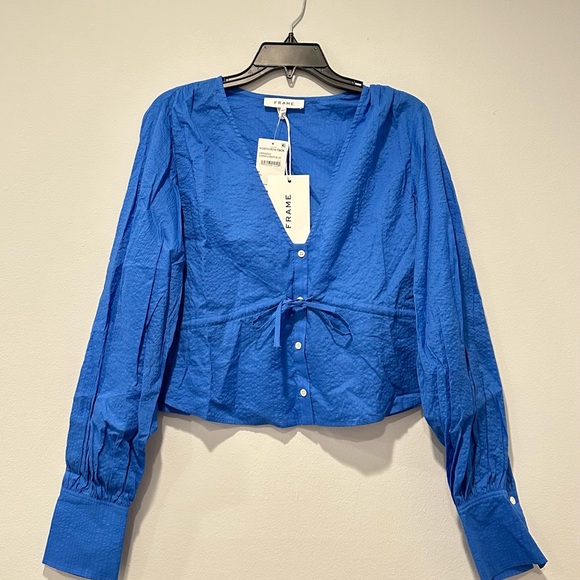 Frame long sleeves empire waist crop top, size M - Picture 7 of 10